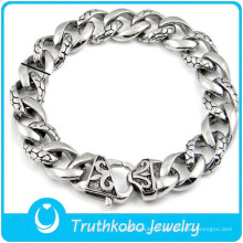 TKB-B0150 2015 le plus récent bracelet en acier inoxydable 316L de haute qualité de chaîne de serpent argent pour hommes